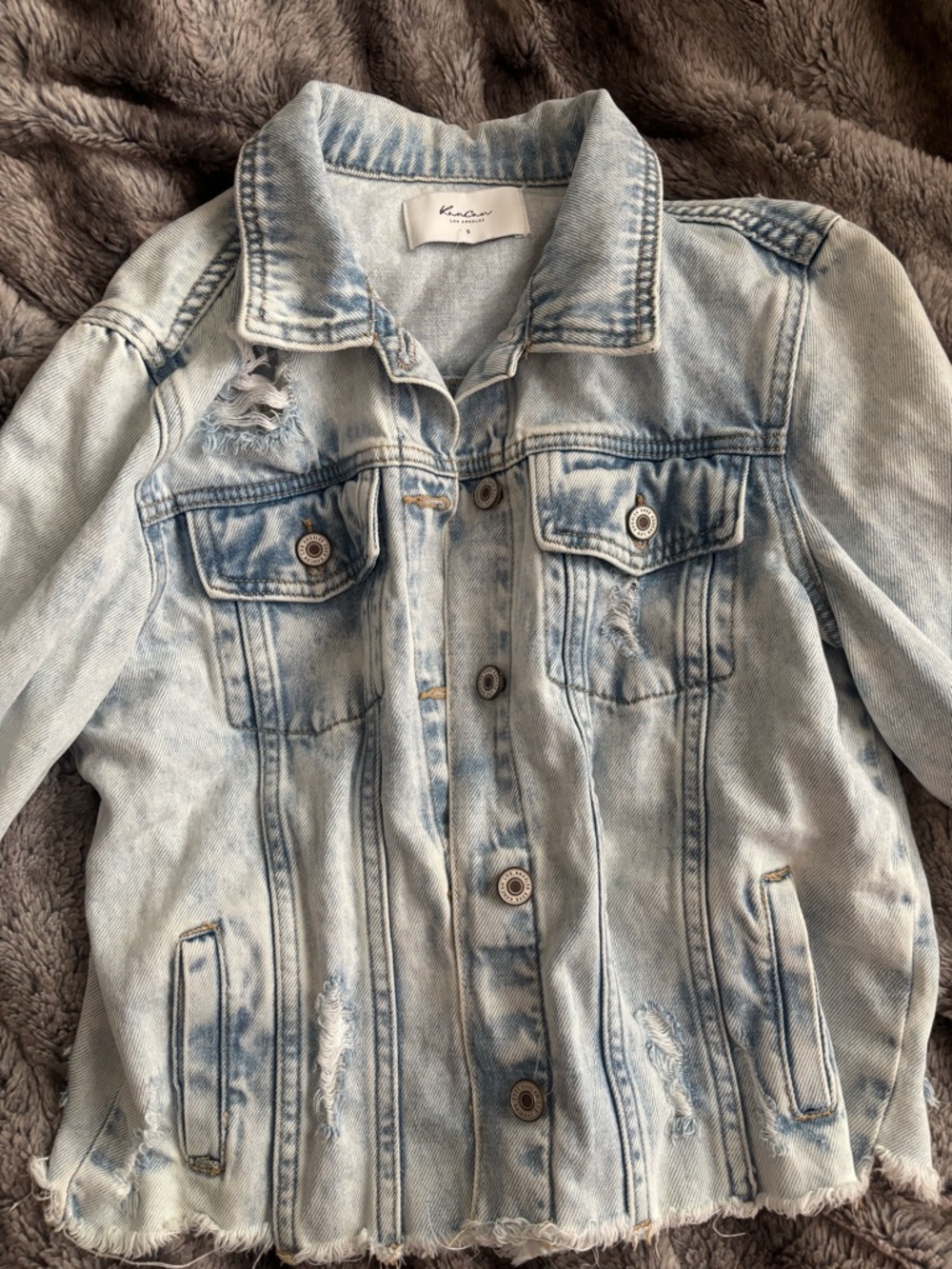 KanCan Light Wash Distressed Jean Jacket